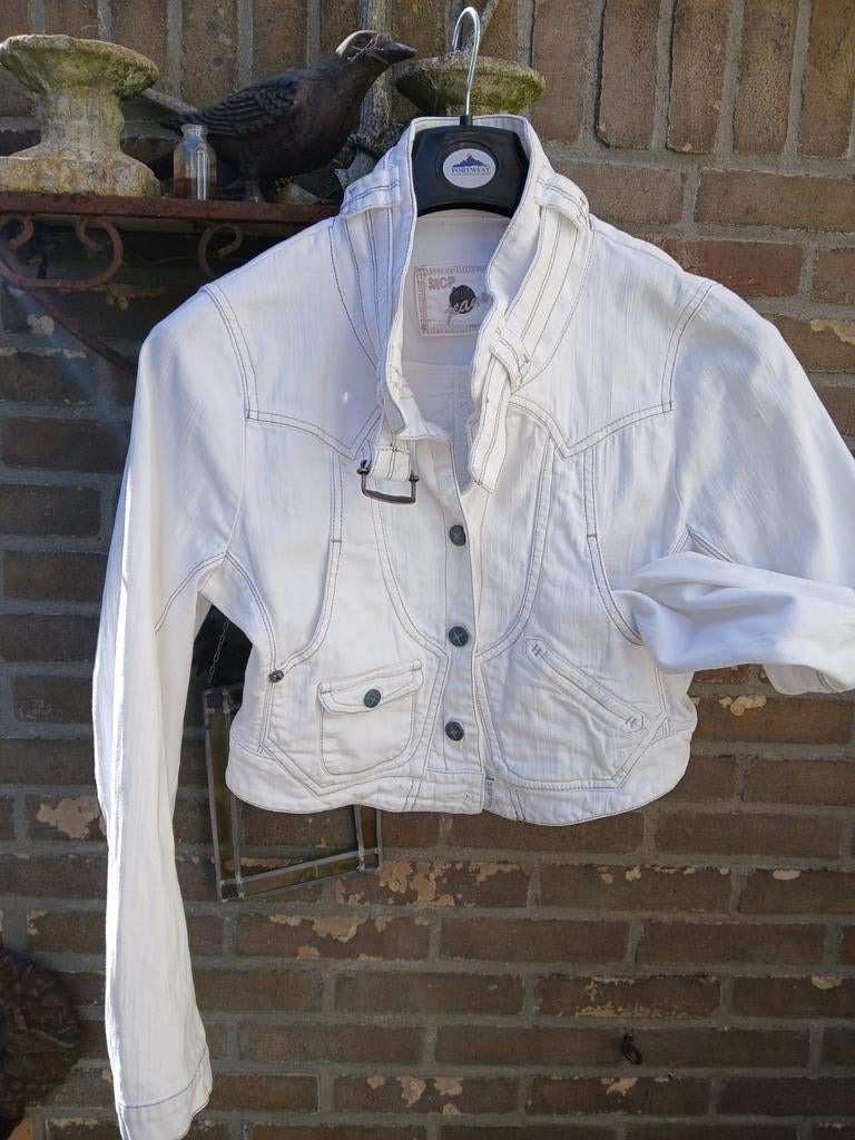 MC Planet wit denim jasje, Ophalen of Verzenden, Gedragen, Maat 38/40 (M), Wit