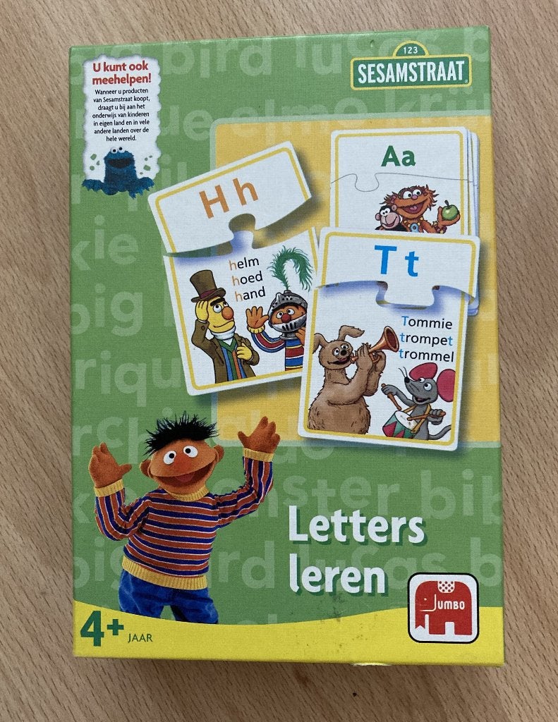 Educatieve puzzel met Sesamstraat Letters Leren - JUMBO, Ophalen of Verzenden, 10 tot 50 stukjes, Zo goed als nieuw, 4 tot 6 jaar