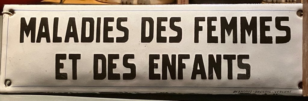 emaille plaat maladies des femmes et des enfants, Ophalen of Verzenden