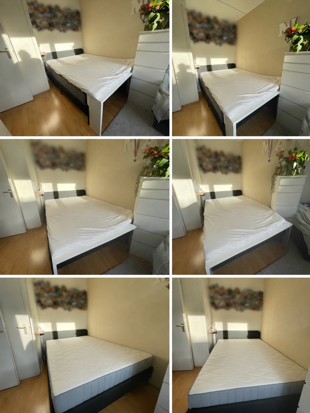 Bed 140x200/140x220 met schoon matras, Ophalen, Gebruikt, Tweepersoons, 140 cm
