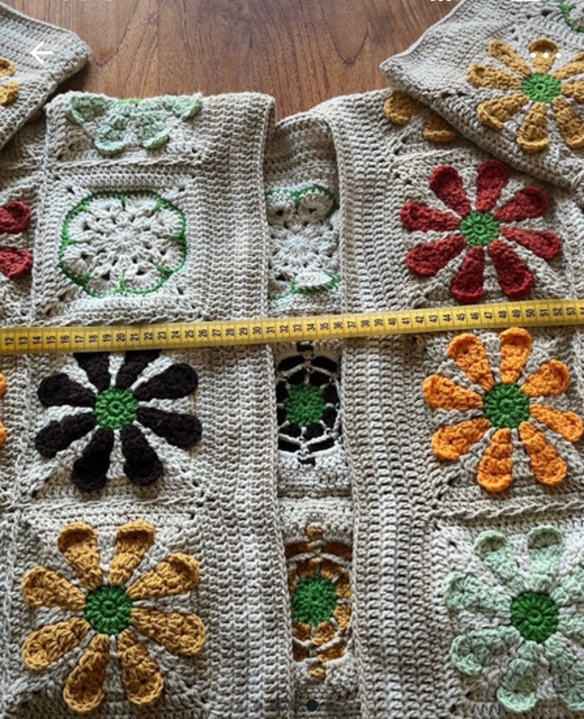 Handgemaakt gehaakt vest met bloemenpatroon, Ophalen of Verzenden, Nieuw, Maat 38/40 (M), Overige kleuren
