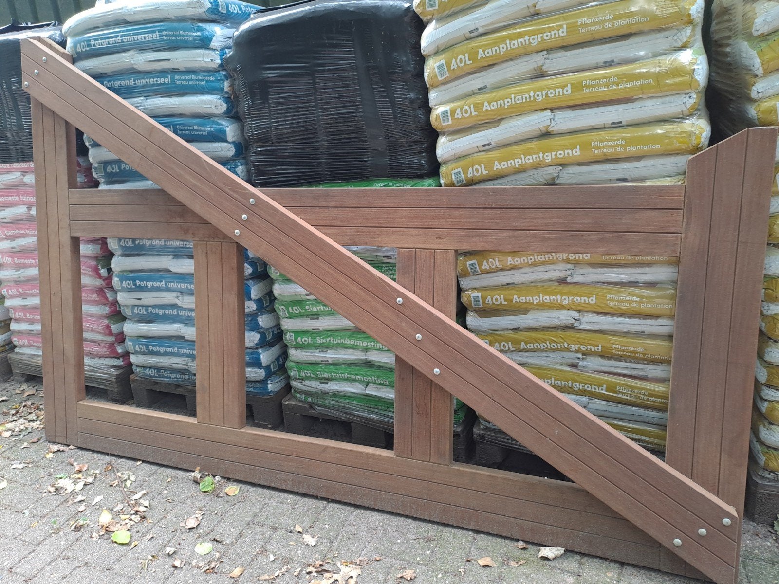 Prachtig hardhouten hek voor oprijlaan of boerderij, Tuin en Terras, Tuinhekken en Hekwerk, Ophalen, Met poort, Gebruikt, Tuinhek