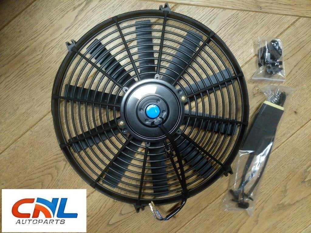 Koelvin 12V 80W 2x14" inch electric universal fan + mounting, Auto-onderdelen, Nieuw, Ophalen of Verzenden
