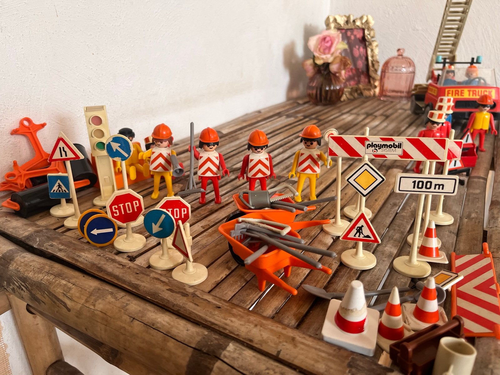 Vintage Playmobil Brandweer & Wegwerkzaamheden Set, Ophalen of Verzenden, Gebruikt, Jongen of Meisje