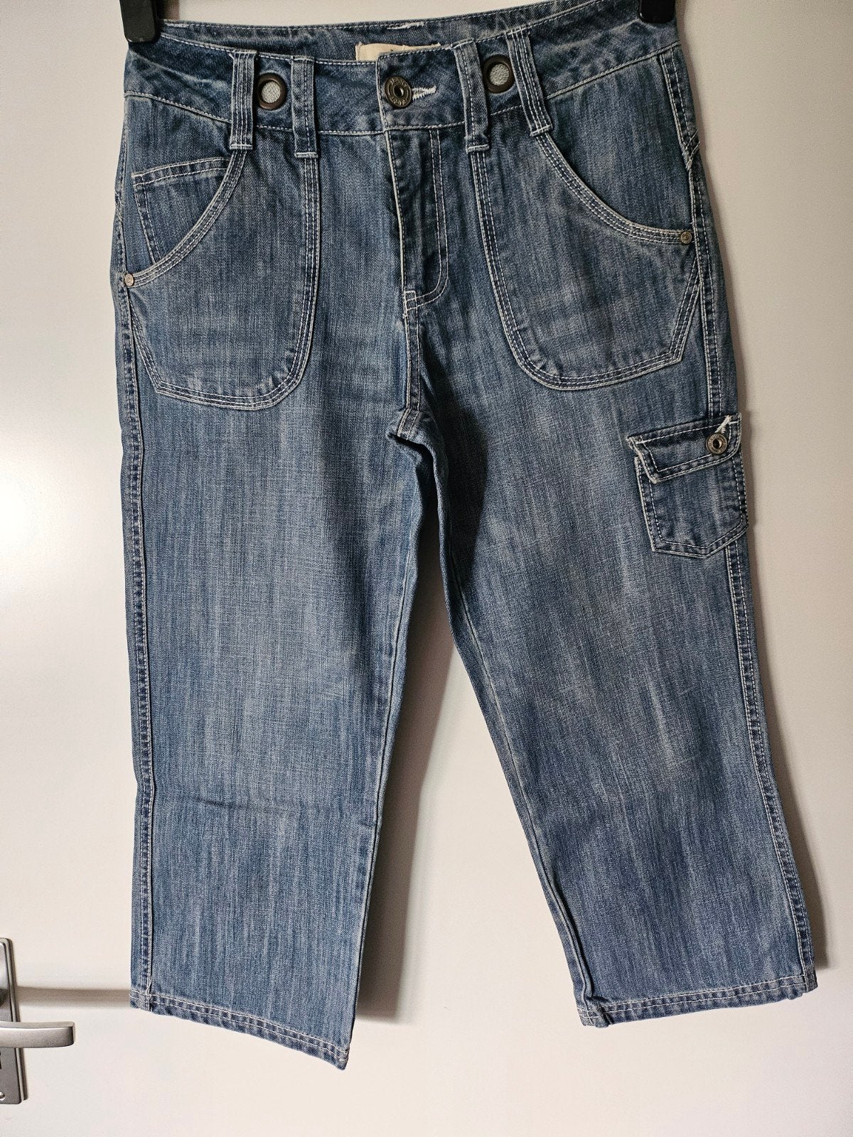 Dames Capri Jeans - Miss Etam - Maat 36 (S), Blauw, Ophalen of Verzenden, Driekwart, Maat 36 (S)