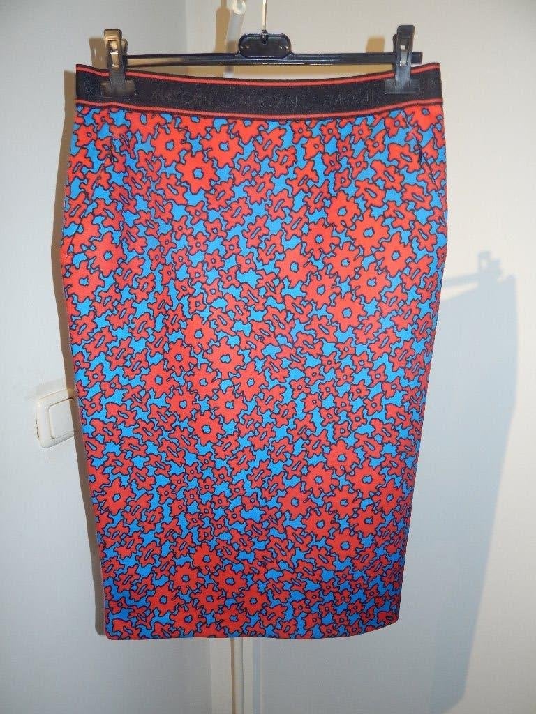Marccain soft shell rok toelopend aparte print merk band N5