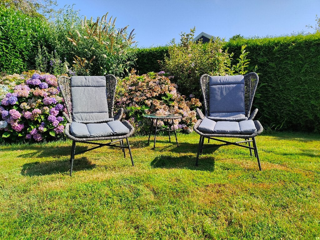 SenS-Line Milan Antraciet loungeset, Textileen, Zo goed als nieuw, Loungeset, Bijzettafel