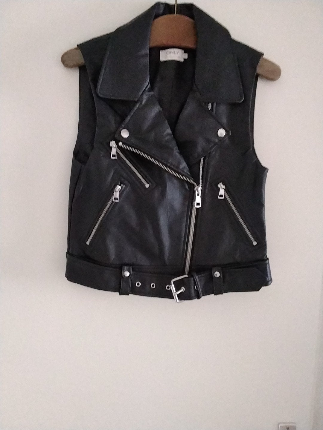 ONLY Zwart Imitatie Leren Gilet - Maat XS, Zwart, Ophalen of Verzenden, Maat 34 (XS) of kleiner, ONLY