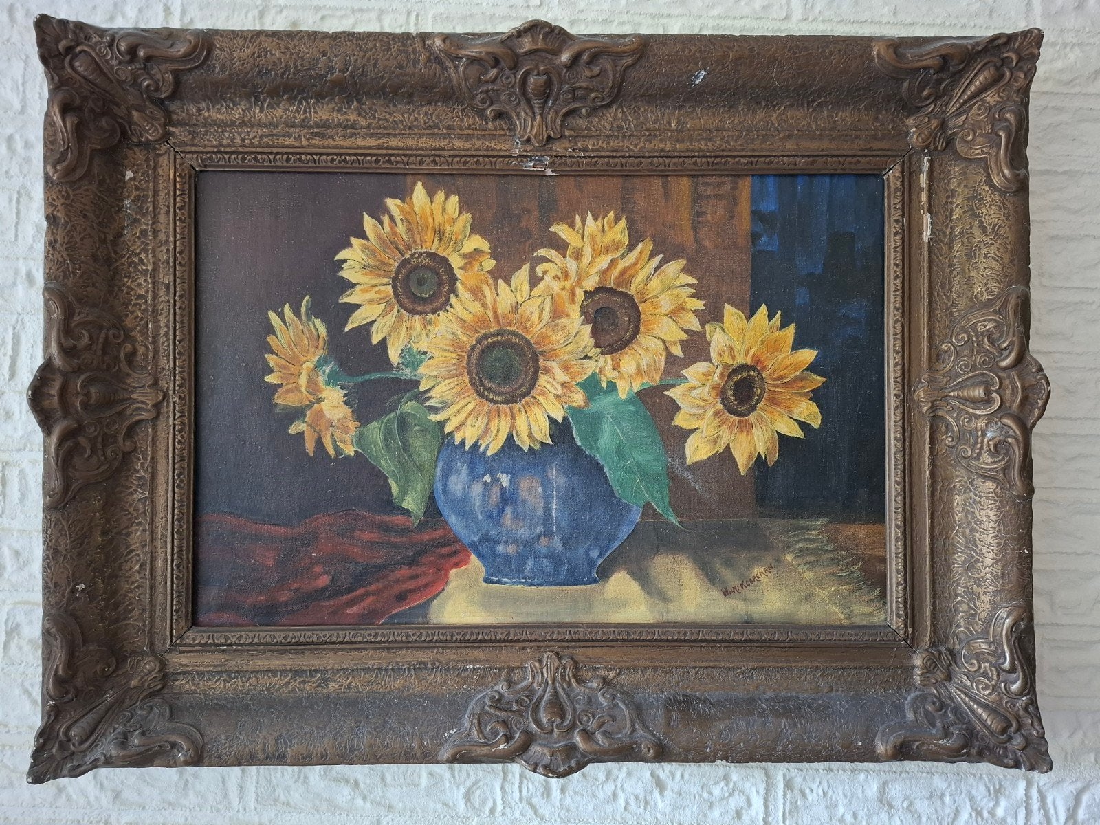 Mooi groot antiek schilderij, Ophalen
