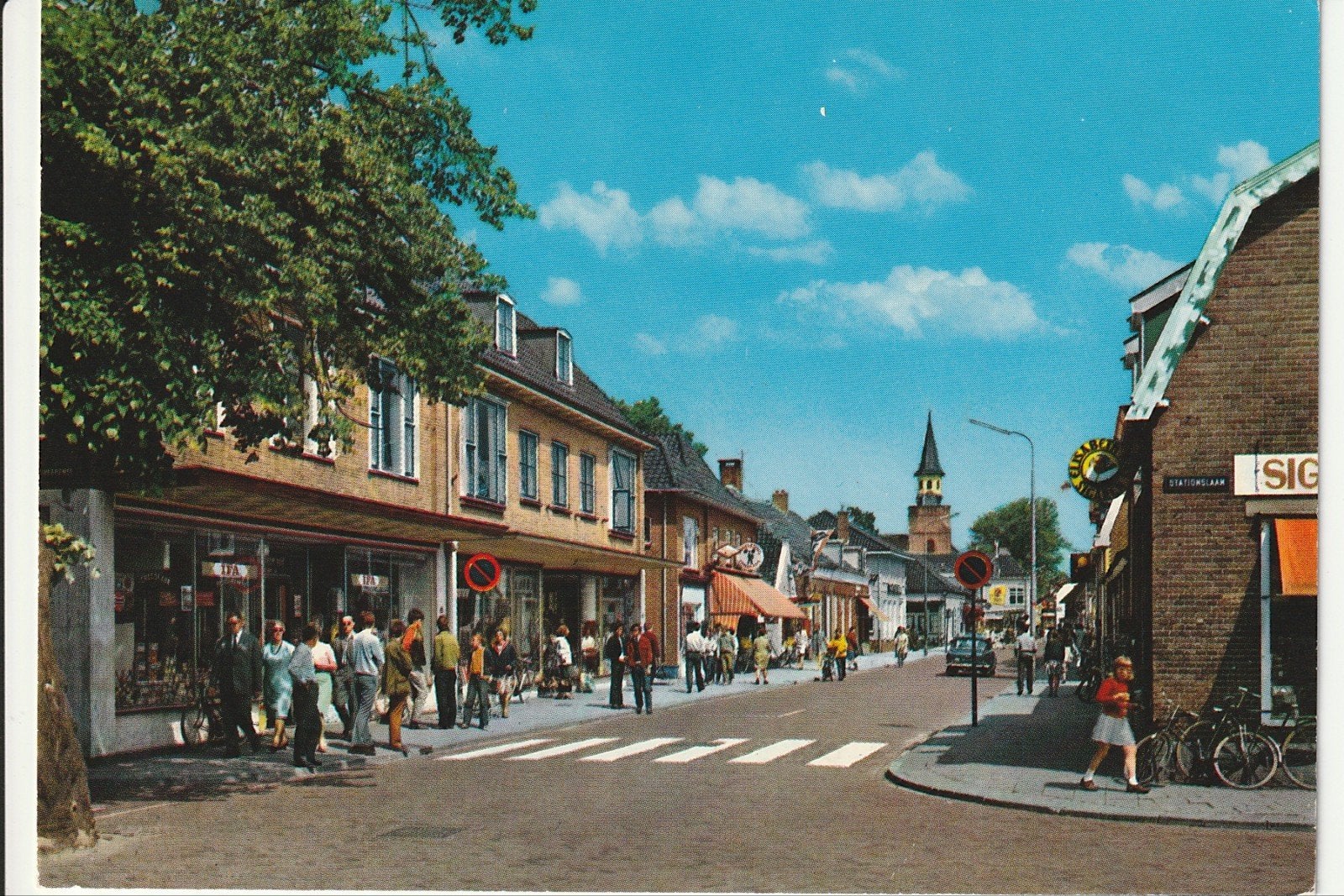 NUNSPEET DORPSSTRAAT KERKROREN WINKELS ZEBRAPAD, Ophalen of Verzenden, 1960 tot 1980, Gelopen, Gelderland