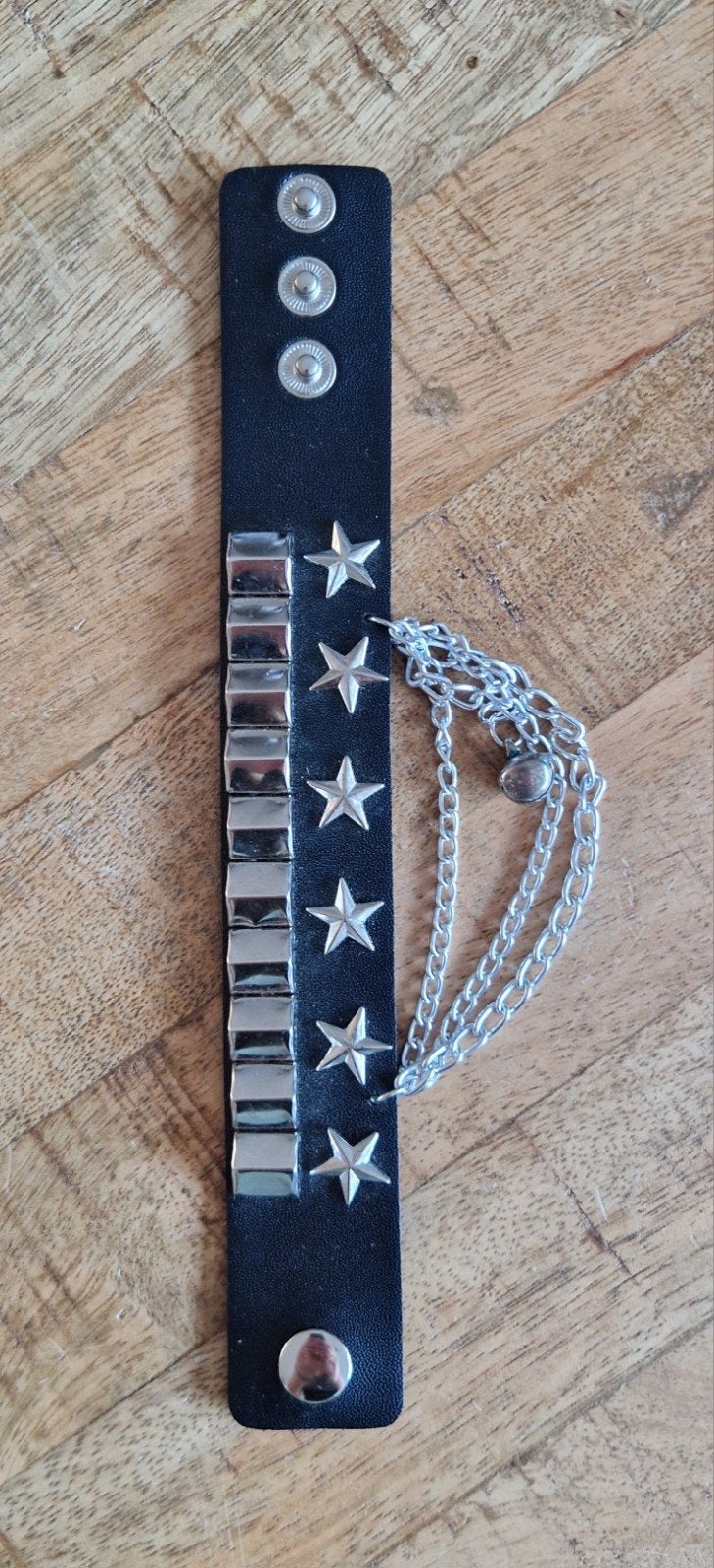Zwarte leren armband, Sieraden, Tassen en Uiterlijk, Ophalen of Verzenden, Nieuw, Zwart, Leer