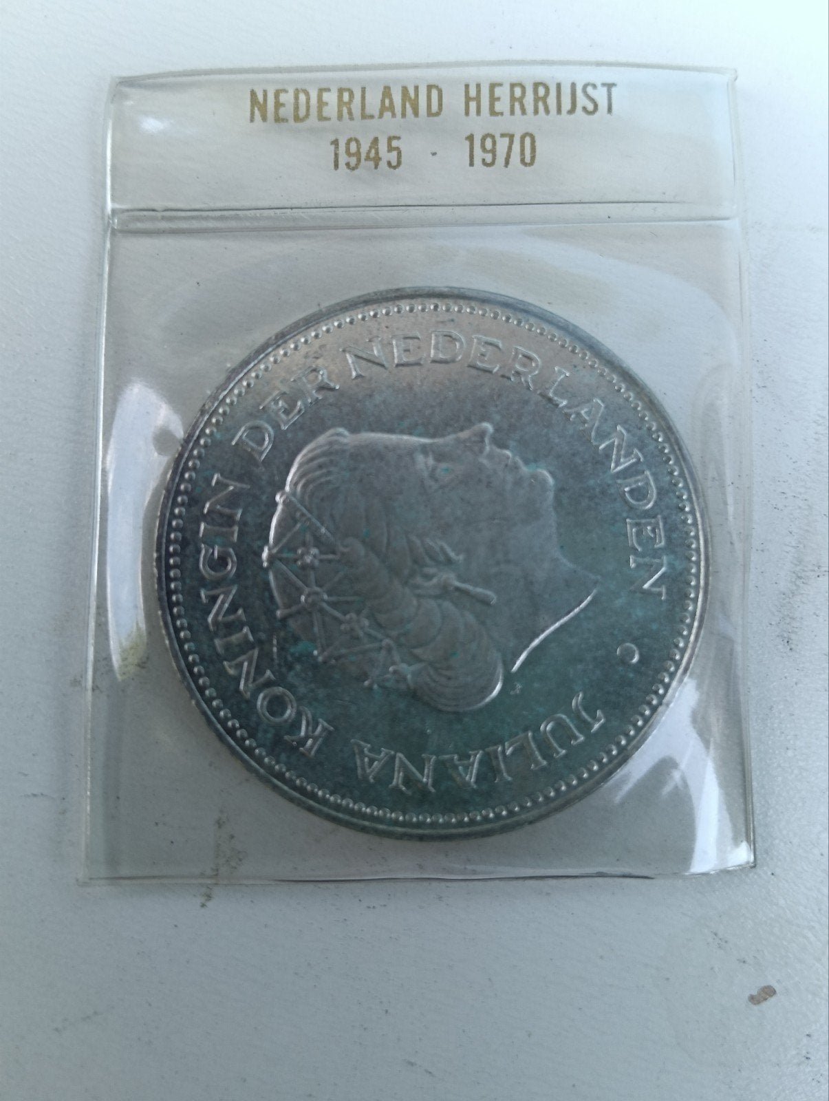 Zilveren Herdenkingsmunt Nederland Herrijst 1945-1970, Postzegels en Munten, Munten | Nederland, Zilver, Koningin Wilhelmina, Losse munt