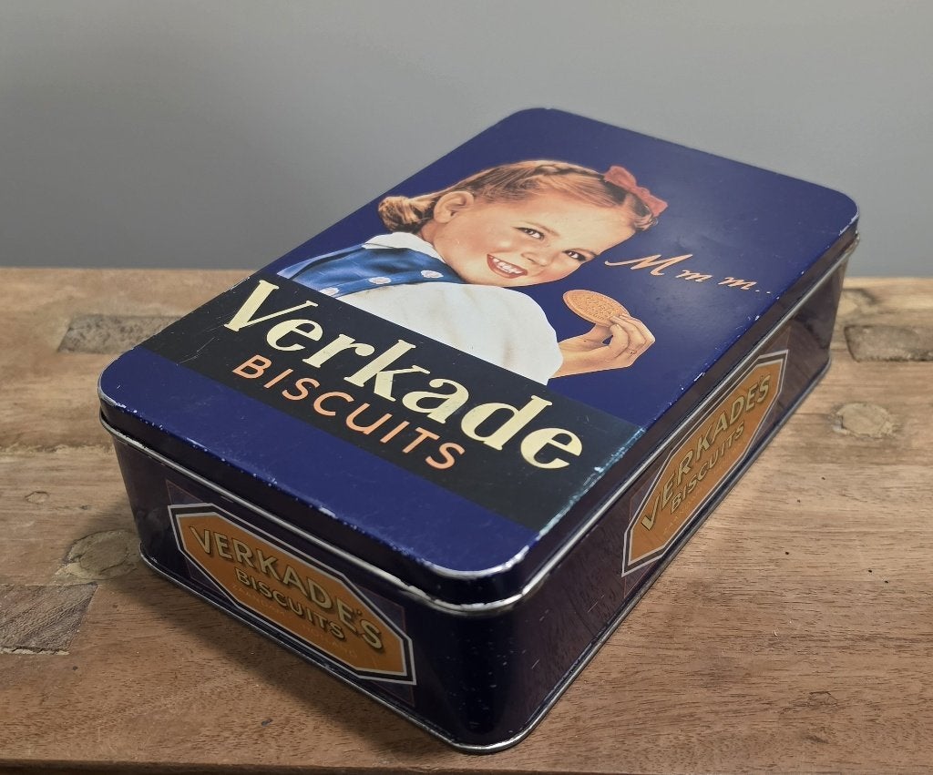 LEUK OUD BROCANT "VERKADE" KOEKBLIK, Ophalen of Verzenden, Gebruikt, Koek(jes), Verkade