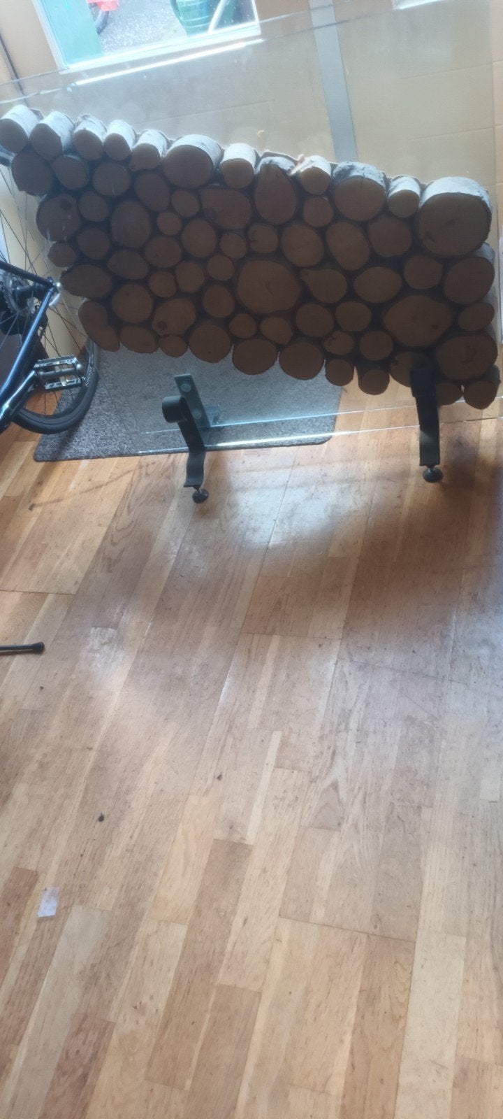 open haarscherp, 2 platen gehard glas, met berken hout, Ophalen of Verzenden, Gebruikt, Overige soorten