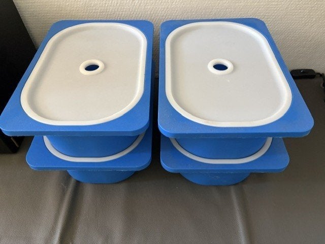 4 IKEA bakjes met deksel samen, Ophalen of Verzenden, Zo goed als nieuw, Kunststof, IKEA