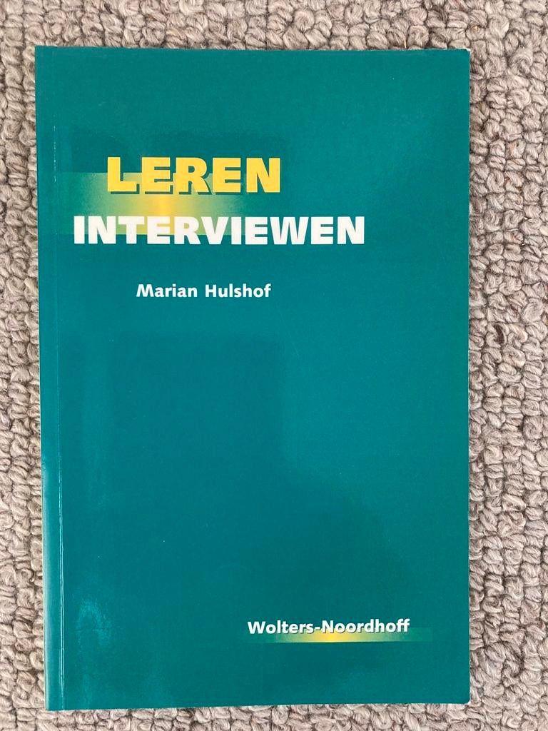 Leren interviewen.  ( tegen elk aannemelijk bod), Ophalen, Beta, Zo goed als nieuw, HBO