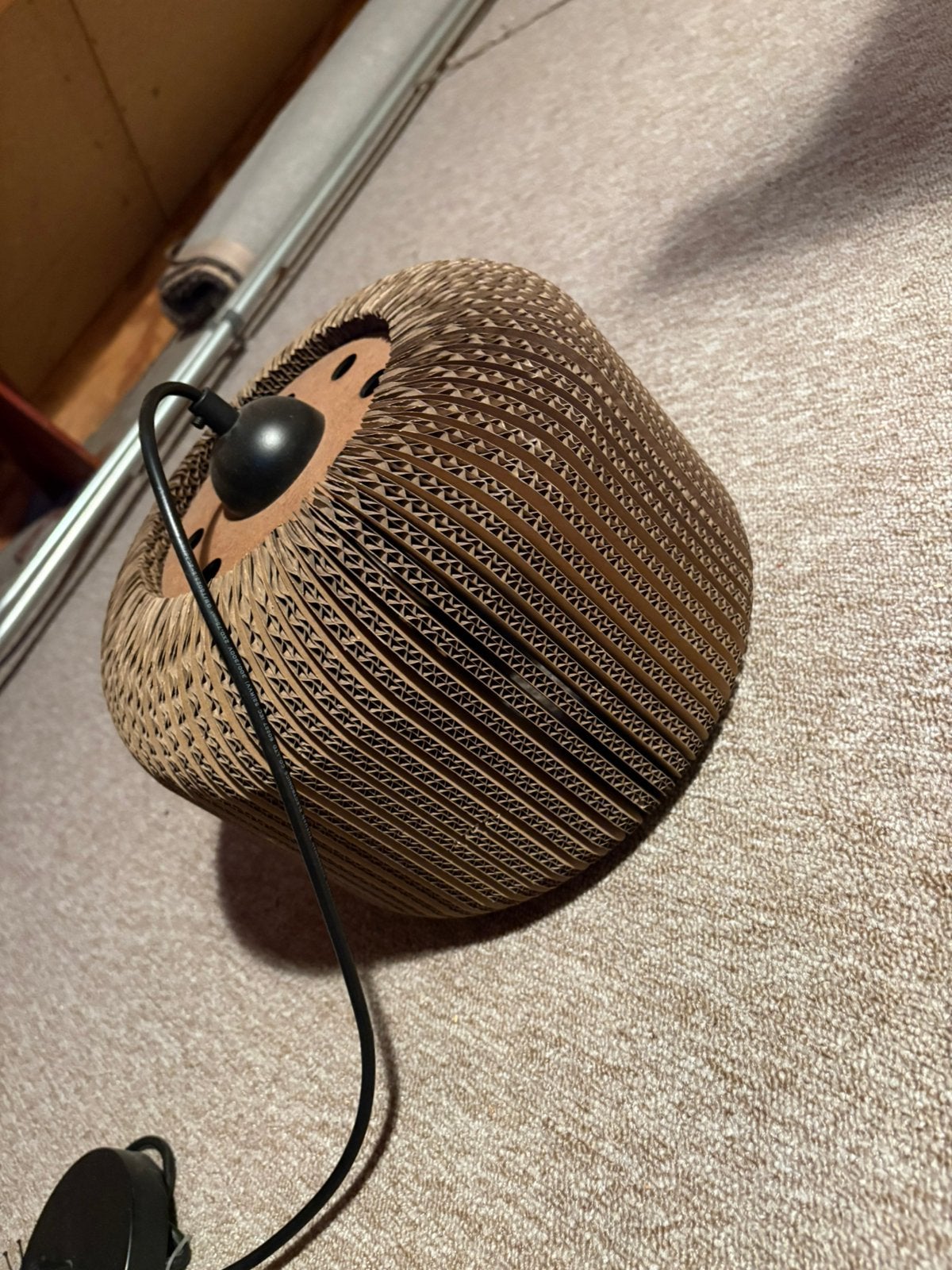 Mooie hanglamp milieuvriendelijk karton bruin, Ophalen of Verzenden, Zo goed als nieuw