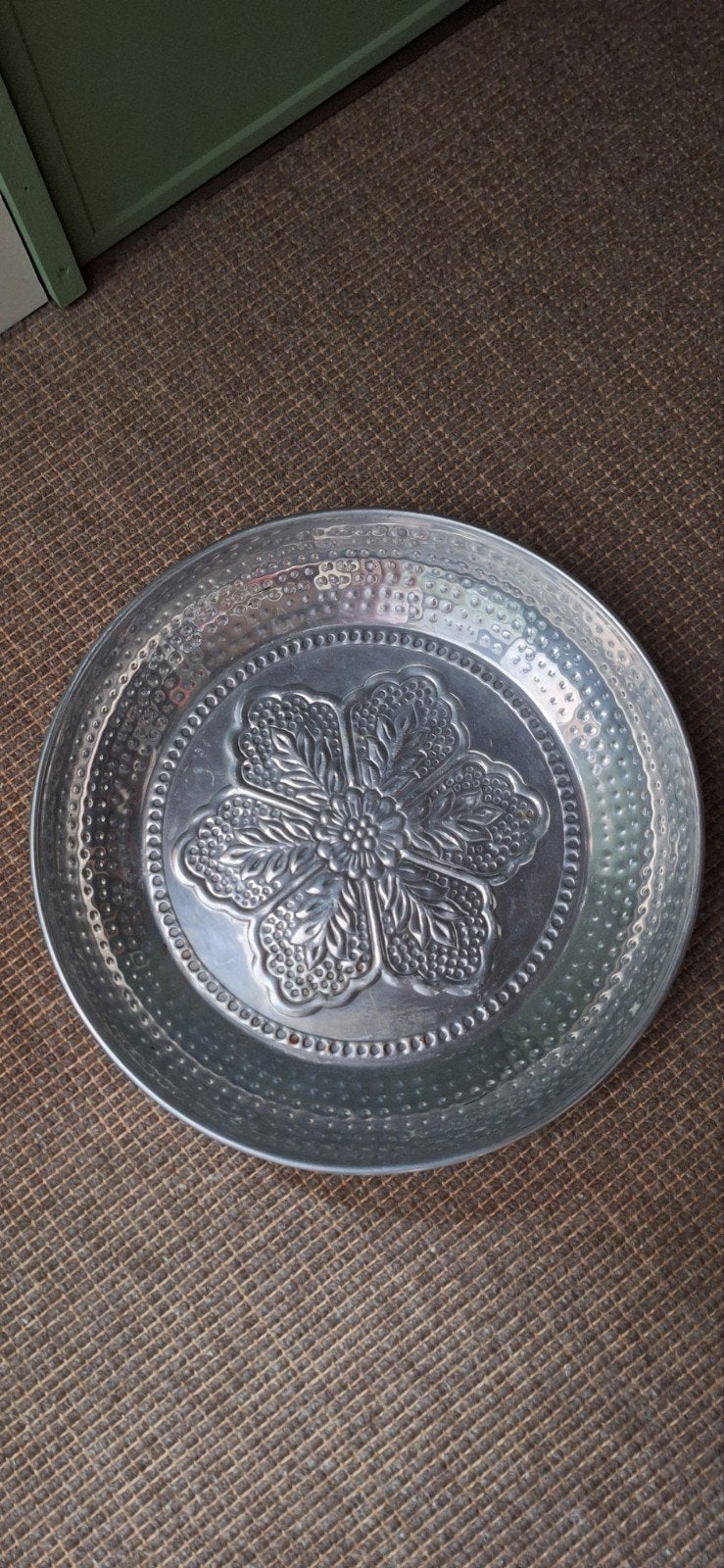 Dienblad, Ophalen of Verzenden, Zo goed als nieuw, Rond, Metaal