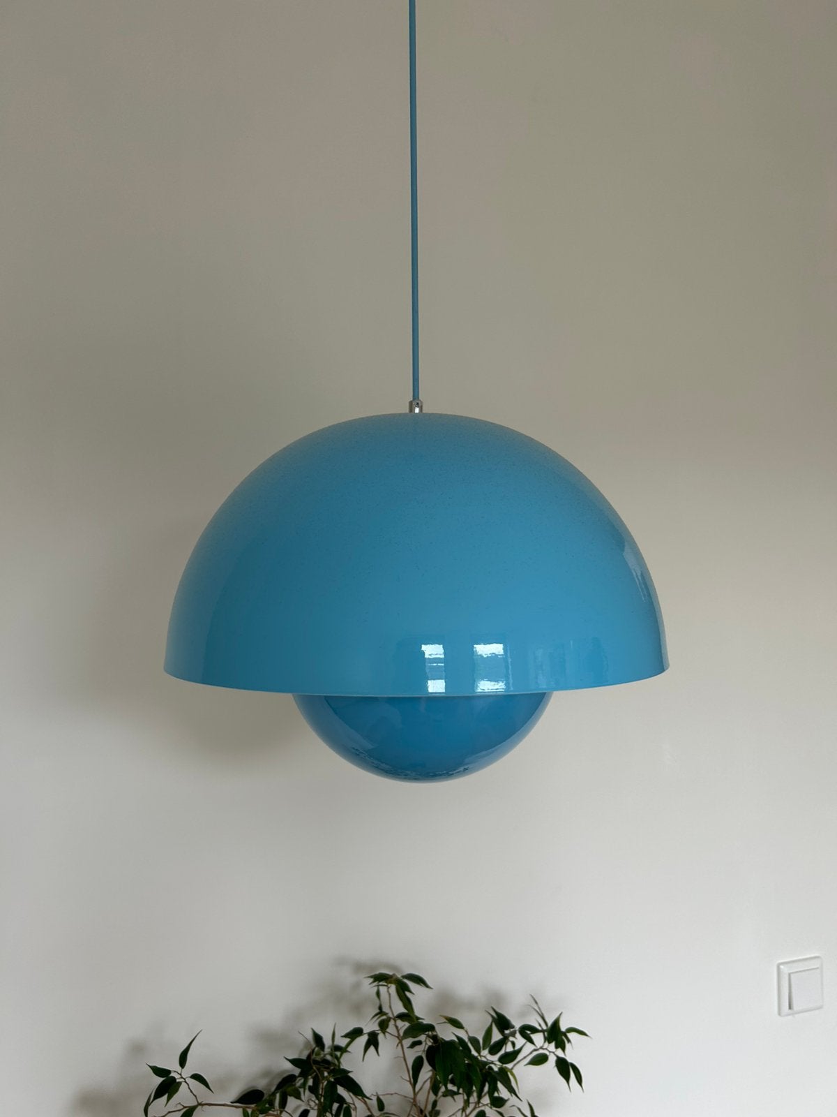 Dupe Flowerpot lamp VP7, diameter 37 cm, lichtblauw, Ophalen, Zo goed als nieuw, Metaal, E27 (groot)