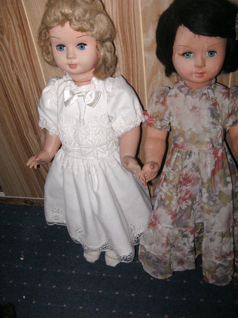 bakeliet kermis pop mohair honingblond haar met knipperogen, Verzamelen, Poppen, Ophalen of Verzenden, Gebruikt, Pop