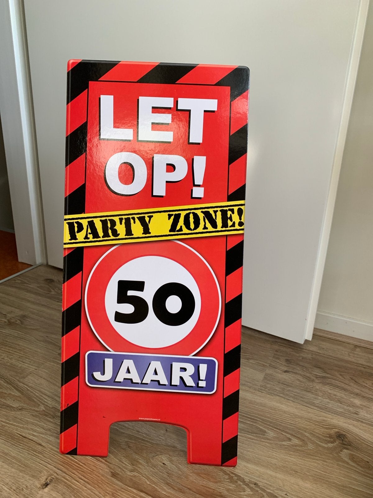 Verkeersbord 50 Jaar - Party Zone, Ophalen, Zo goed als nieuw, Versiering, Verjaardag