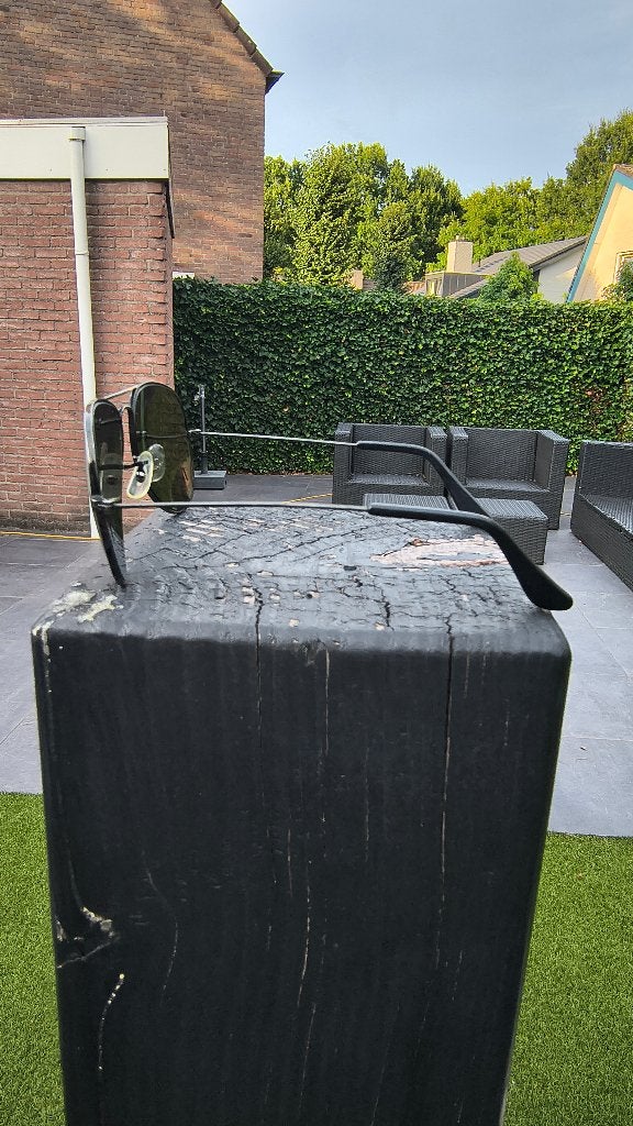 Vintage Ray-Ban Bausch & Lomb Black Chrome Aviator USA 58-14, Sieraden, Tassen en Uiterlijk, Zonnebrillen en Brillen | Heren, Gebruikt