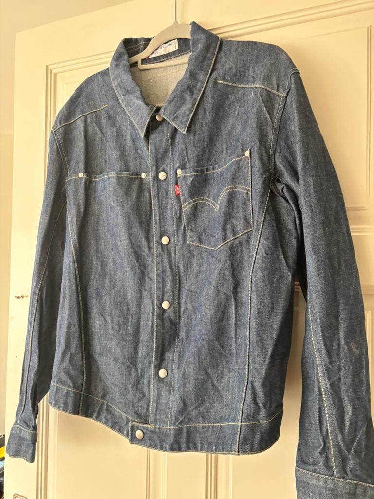 Levi's Engineered Jeans donkerblauwe jas, maat LARGE, Ophalen of Verzenden, Gedragen, Blauw, W36 - W38 (confectie 52/54)