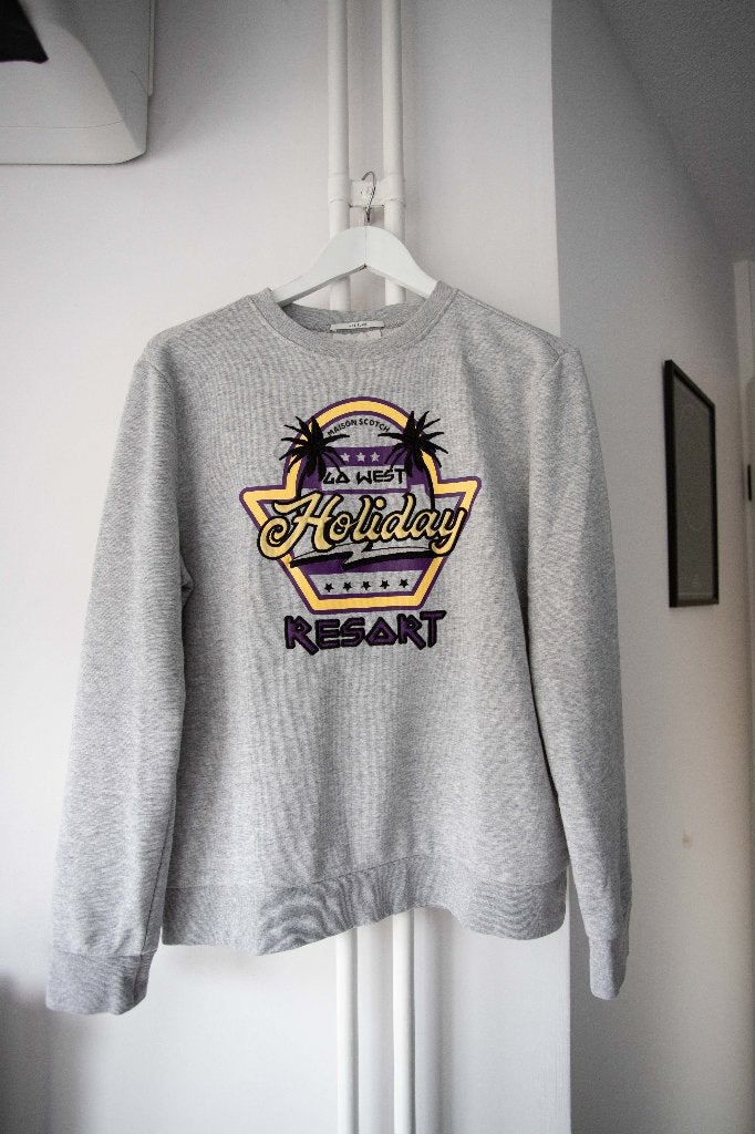 Grijze sweater met opdruk Scotch & Soda maat M, Maat 38/40 (M), Scotch & Soda, Ophalen of Verzenden, Zo goed als nieuw