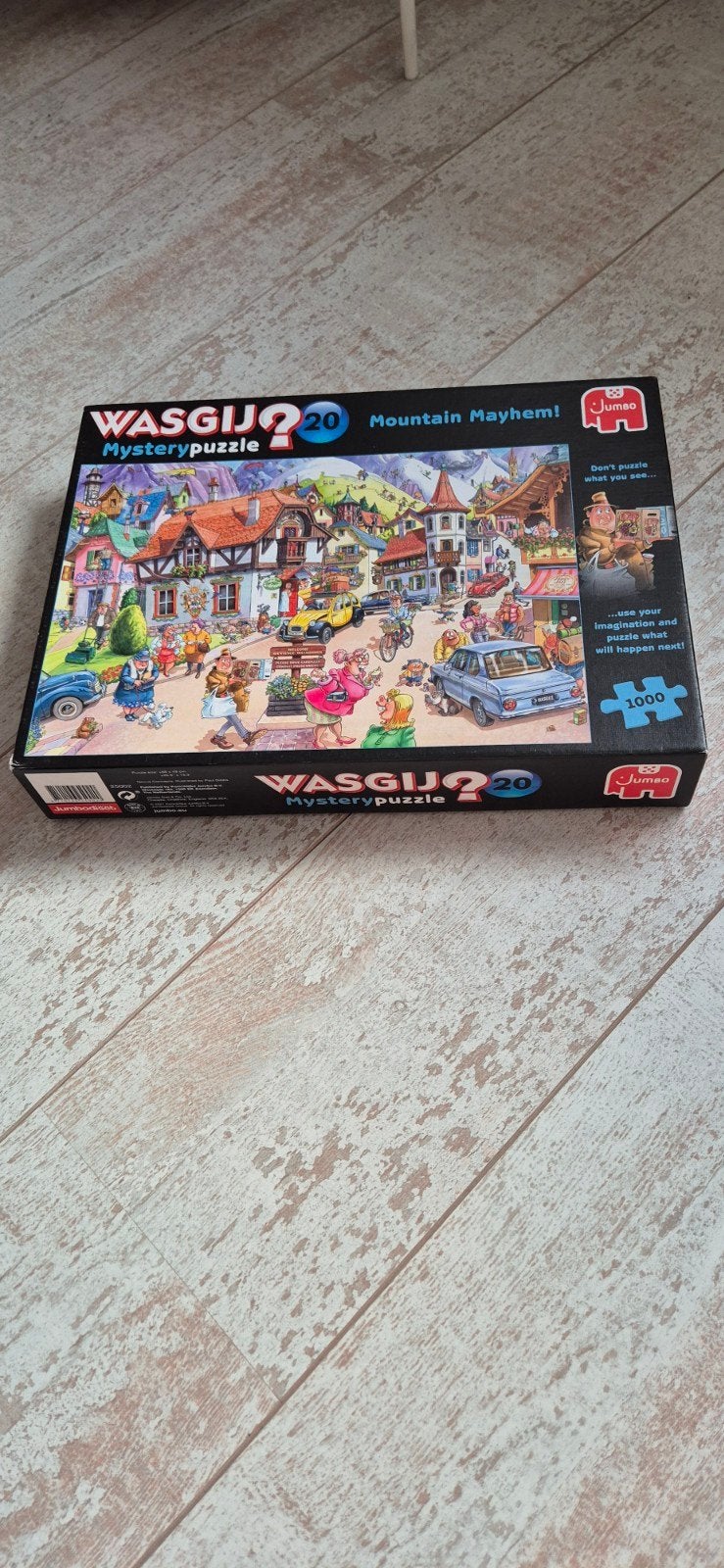 WASGIJ? 20 Mountain Mayhem! Mystery Puzzel 1000 stukjes, Ophalen, 500 t/m 1500 stukjes, Zo goed als nieuw, Legpuzzel