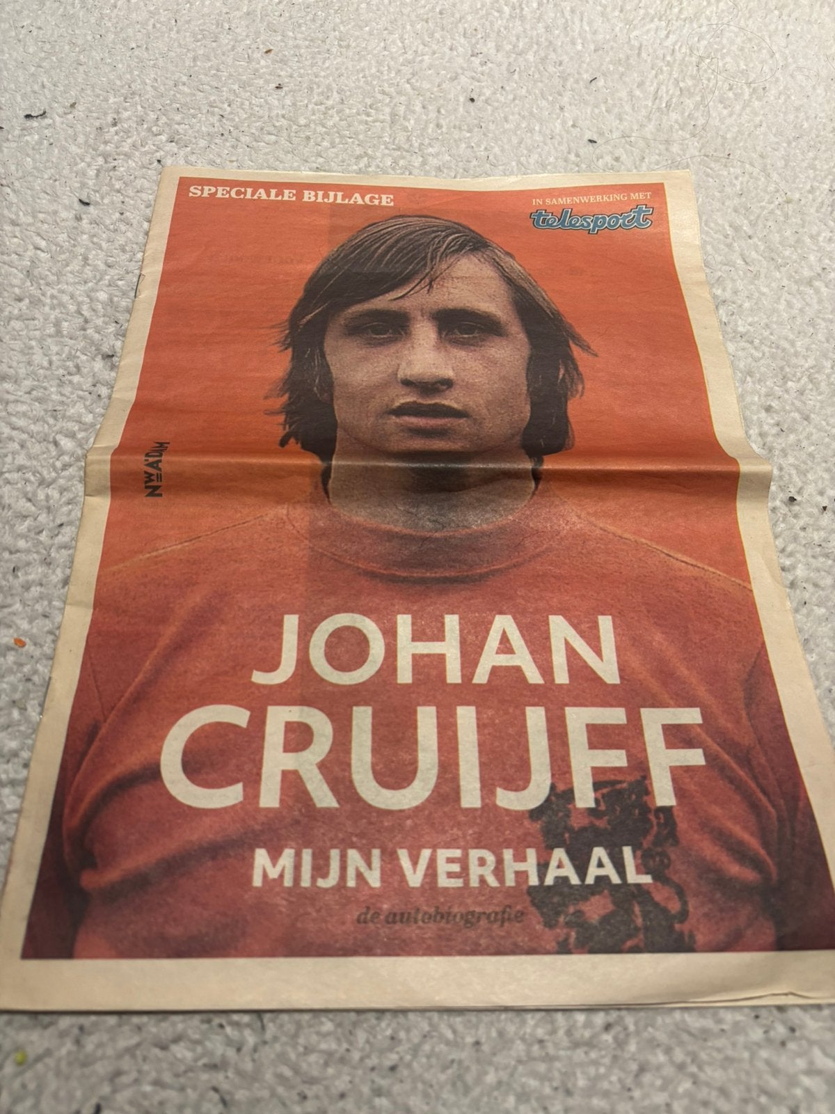 Speciale bijlage samenwerking met Telesport - Johan Cruijff, Boeken, Tijdschriften en Kranten, Ophalen of Verzenden, Zo goed als nieuw