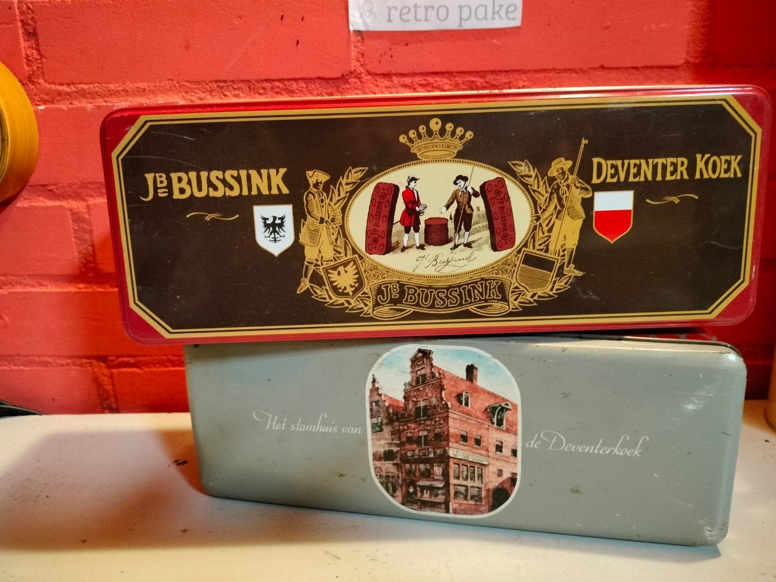 Deventer koekblikken J B BUSSINK., Ophalen of Verzenden, Gebruikt, Gebruiksvoorwerp