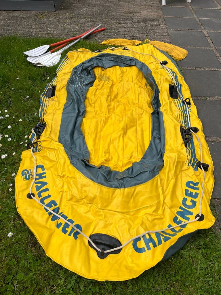Challenger opblaasbare rubber boot met 4 peddels, Ophalen, Gebruikt, Twee personen, Overige typen