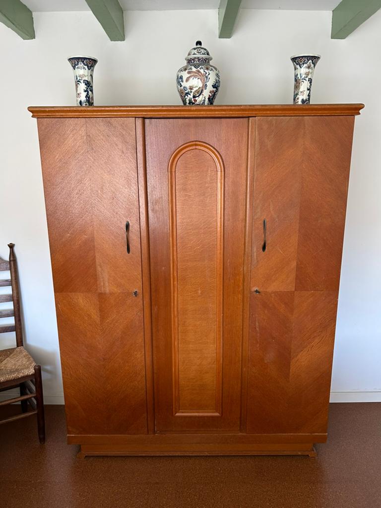 Vintage kledingkast linnenkast, Ophalen, Met deur(en), Gebruikt, 100 tot 150 cm