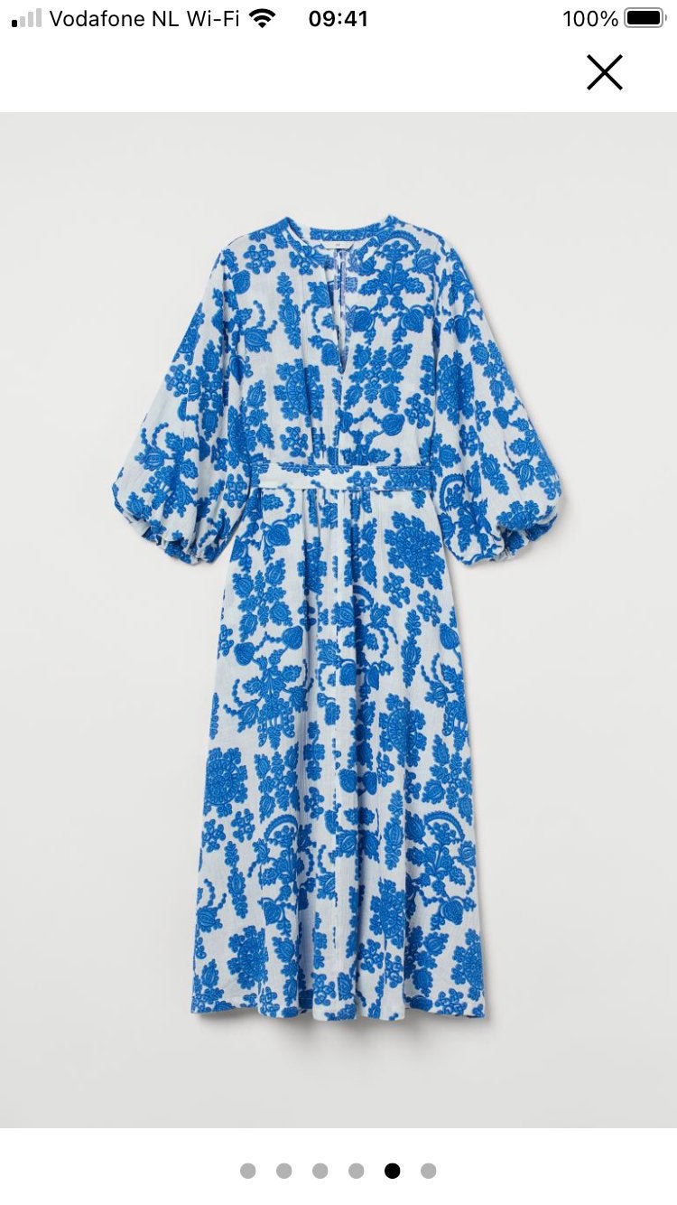 Nieuw! Blauw-witte jurk H&M XL, Kleding | Dames, Blauw, Maat 46/48 (XL) of groter, Nieuw, Ophalen of Verzenden