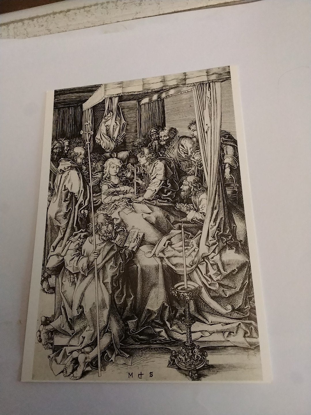 prentbriefkaart Martin Schongauer - Dormition de la Vierge, Ophalen of Verzenden, Voor 1920, Gelopen