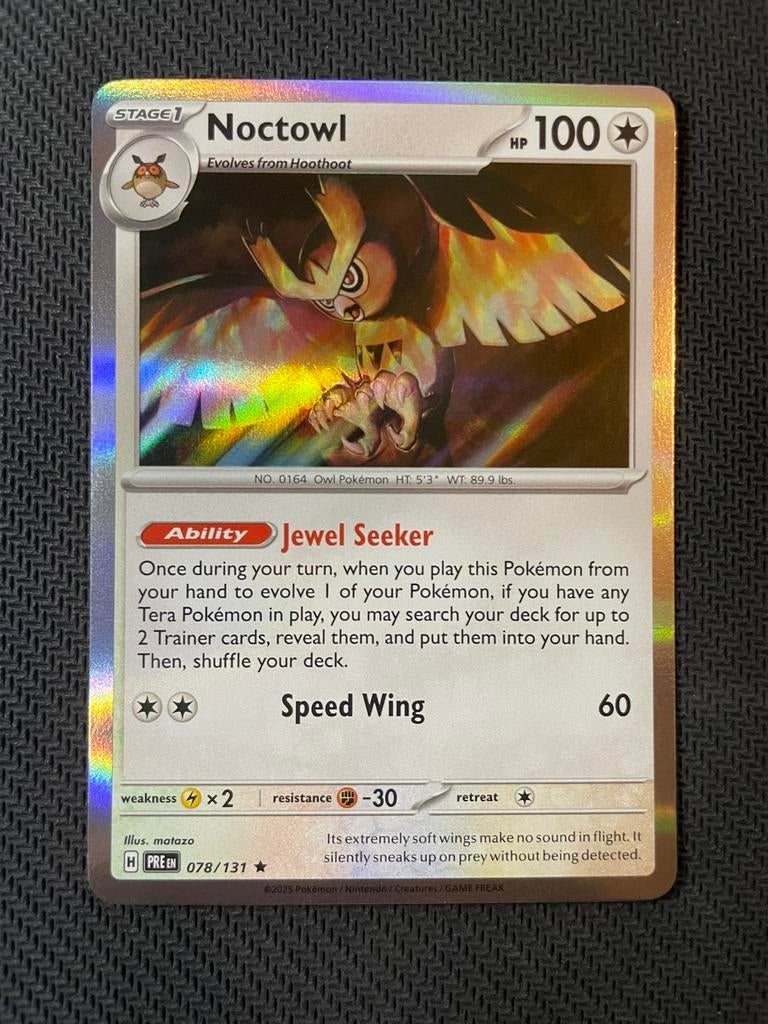 Noctowl 078/131 Rare Holo Prismatic Evolutions Packfresh, Ophalen of Verzenden, Zo goed als nieuw