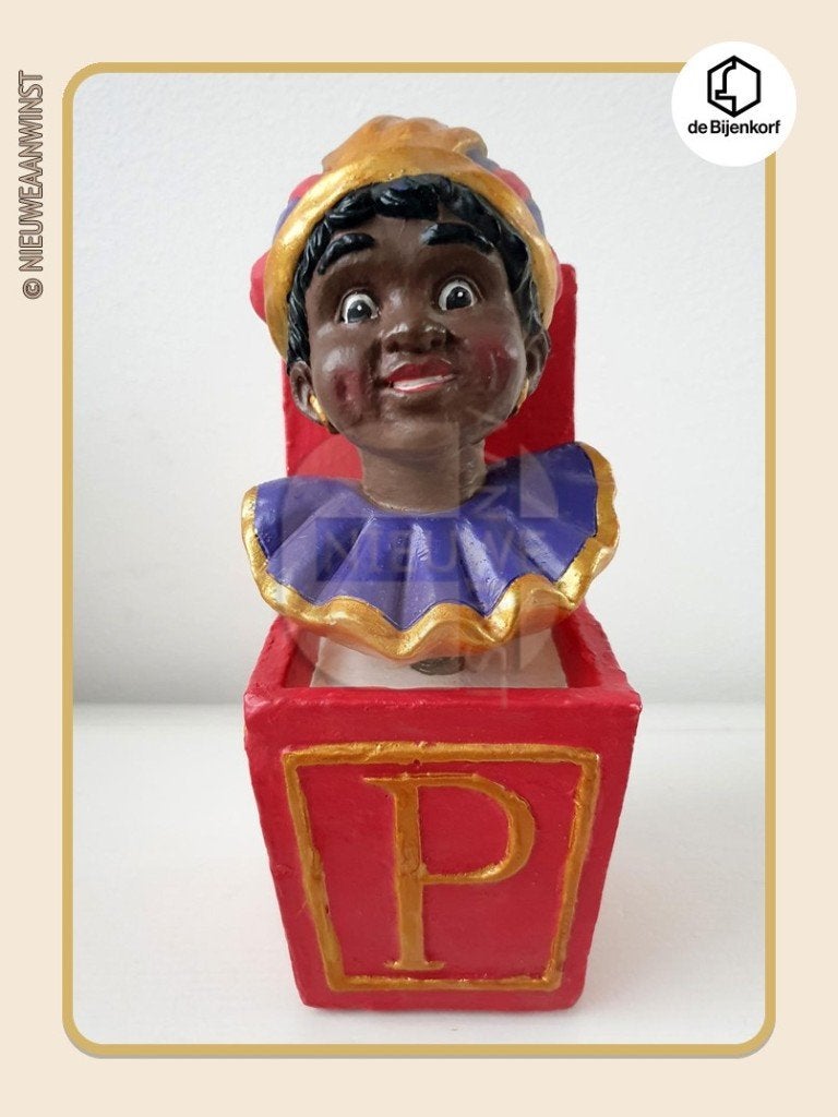 Nostalgisch Bijenkorf etalage beeld Piet op veer -rood/paars, Verzenden, Nieuw
