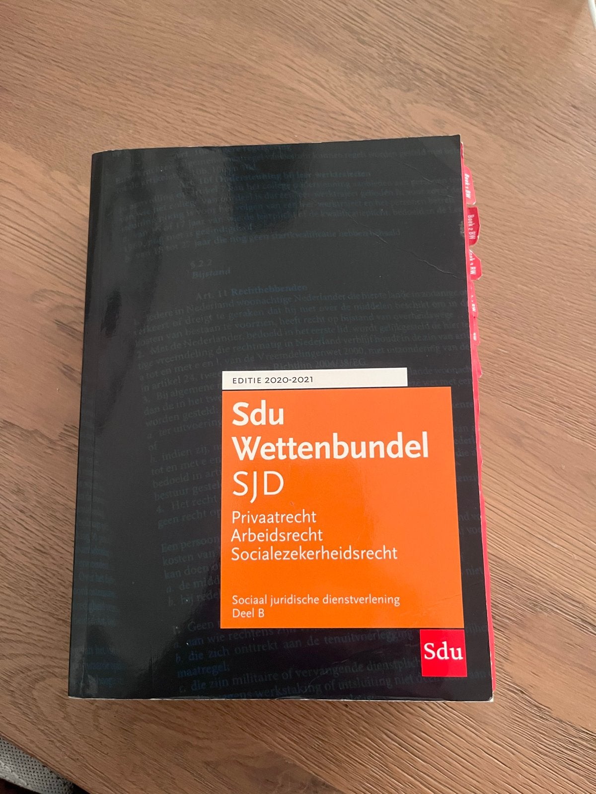 Sdu Wettenbundel SJD 2020-2021 - Privaat-, Arbeids- & Sociaa, Boeken, Studieboeken en Cursussen, Ophalen of Verzenden, Gamma, Gelezen