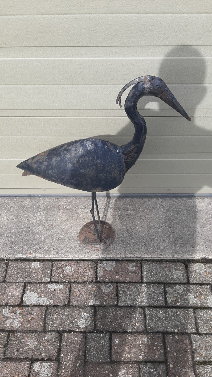 Metalen Reiger Tuinbeeld - Decoratieve Vogel, Ophalen, Gebruikt, Metaal, Dierenbeeld