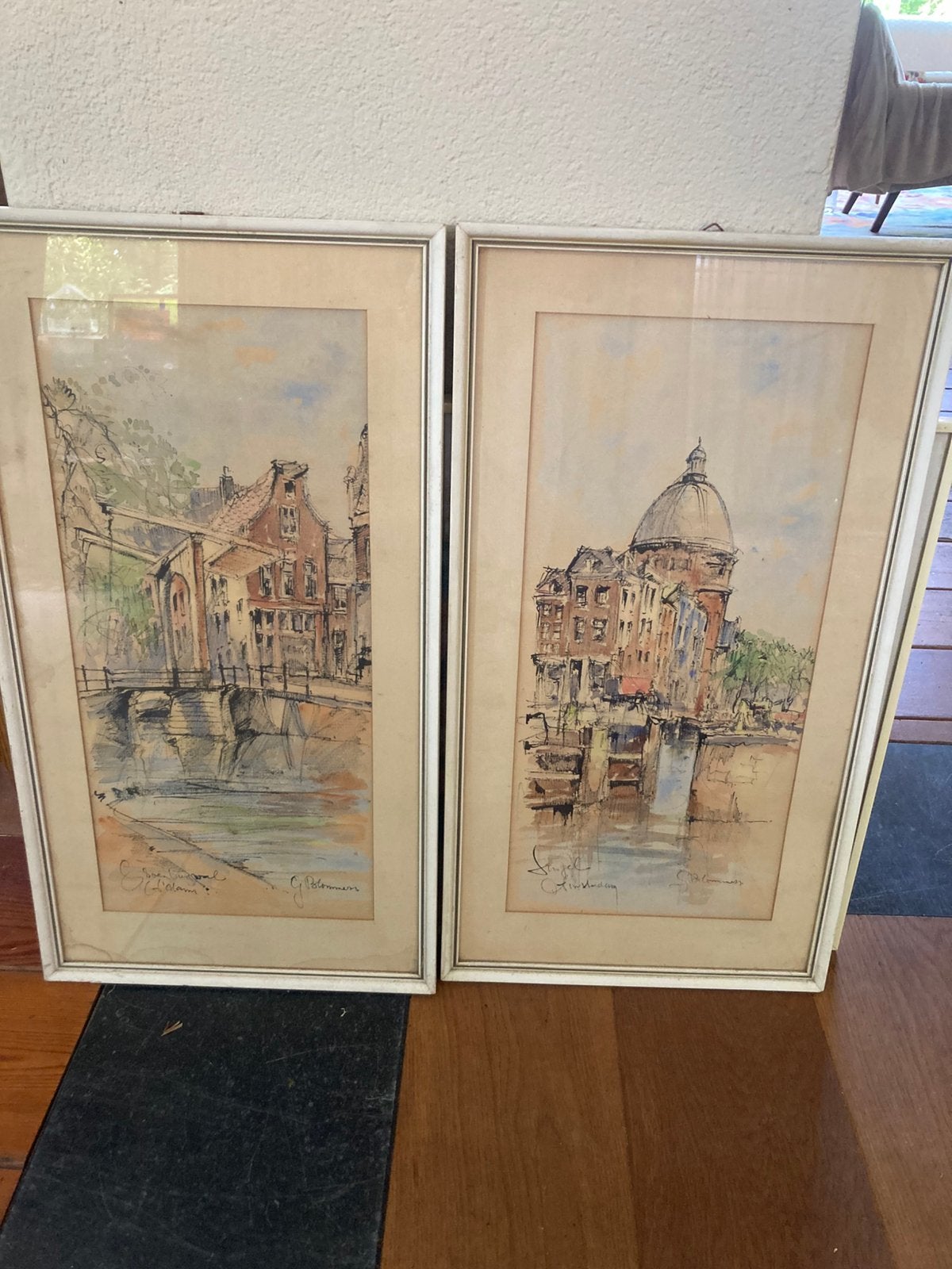 3 mooie oude aquarellen, Antiek en Kunst, Ophalen, Aquarel