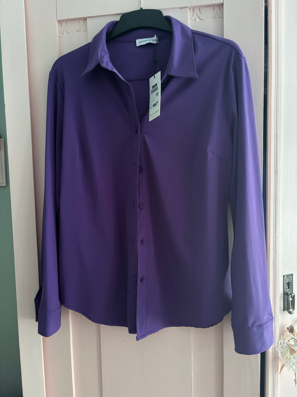 Nieuwe paarse blouse van Nicolette Kluijver, maat L, Ophalen of Verzenden, Nieuw, Maat 42/44 (L), Paars