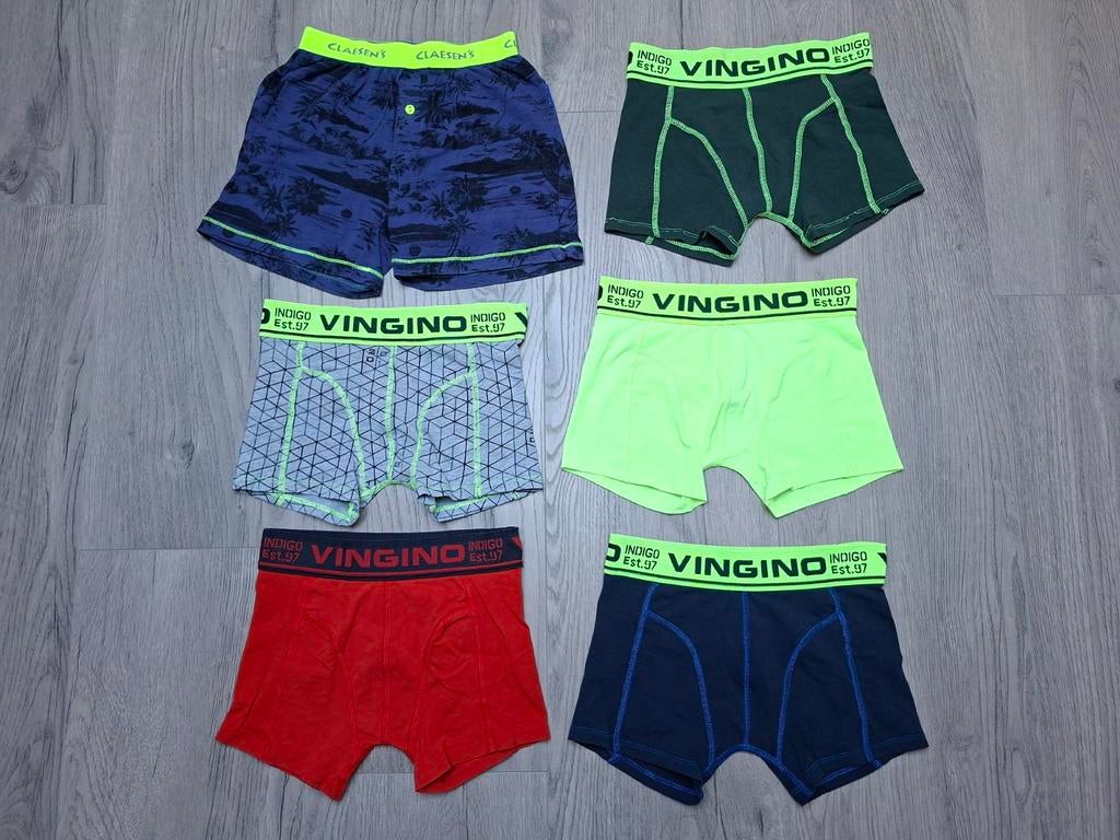 5 Vingino boxershorts maat 128-140 en 1 Claesen's, Nacht- of Onderkleding, Gebruikt, Ophalen of Verzenden, Vingino