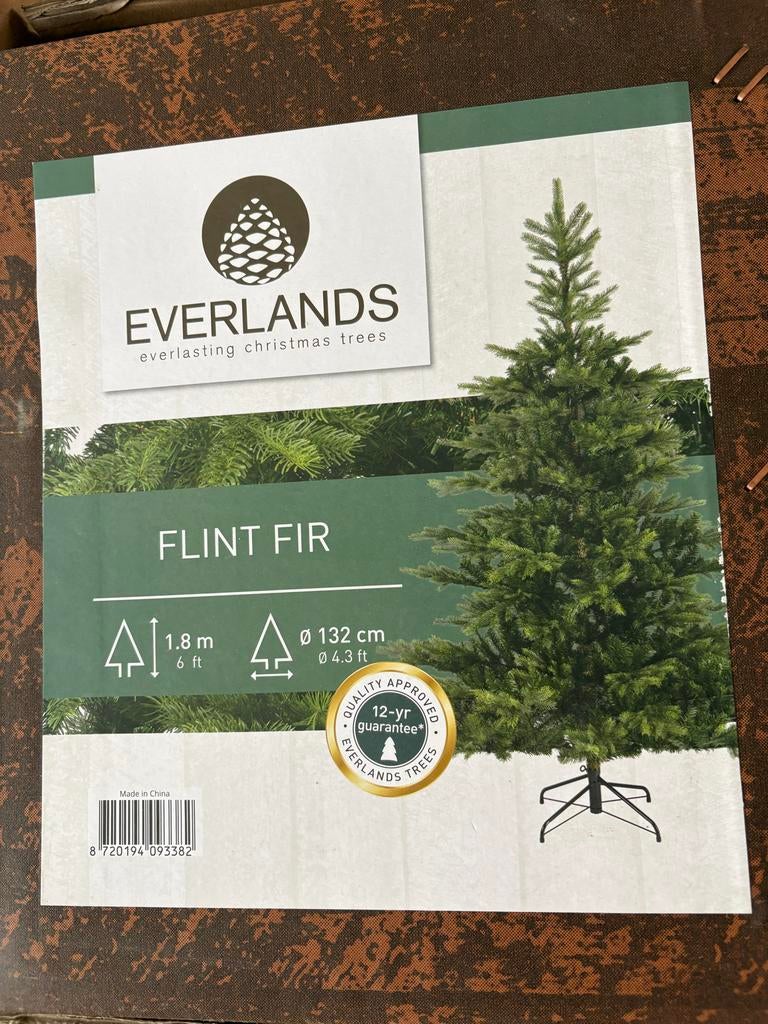 Flint Fir kunstkersrboom 180cm, Ophalen, Zo goed als nieuw
