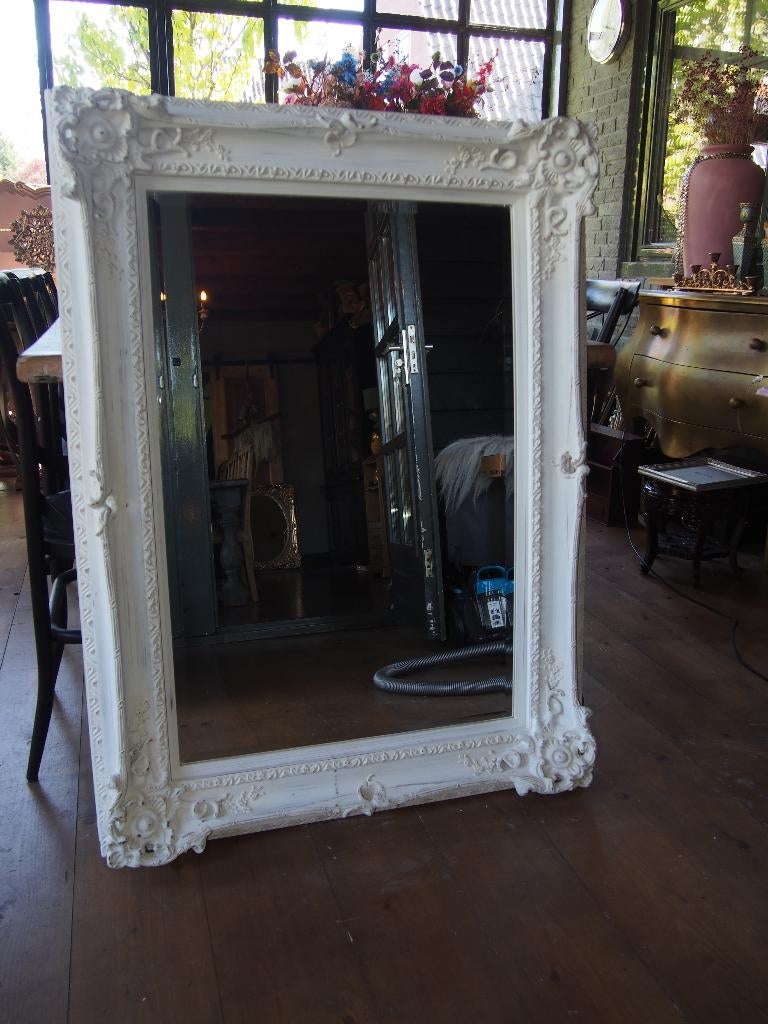 Grote Barok Spiegel/Brocante spiegel, Ophalen, Rechthoekig, 50 tot 100 cm, 100 tot 150 cm