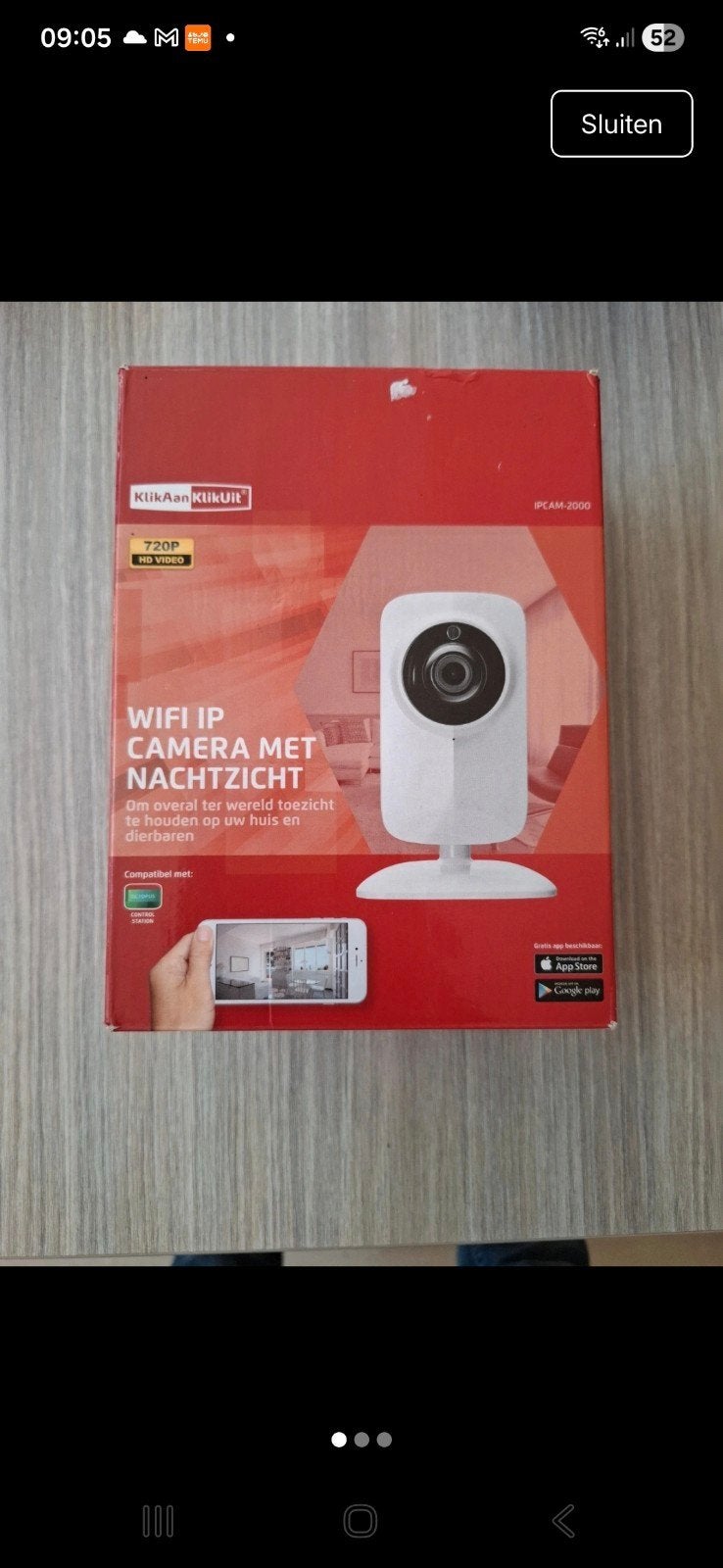 KlikAanKlikUit IP Camera met Nachtzicht - IPCAM-2000, Audio, Tv en Foto, Videobewaking, Verzenden, Nieuw, Binnencamera
