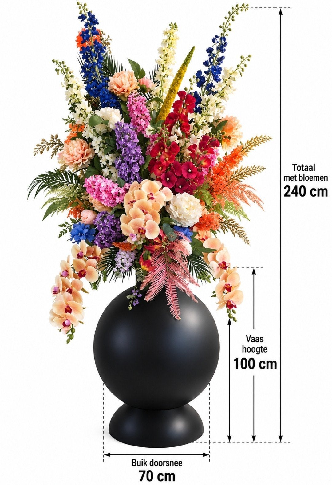 buikdans zwart met mooie zijdebloemen, Ophalen, Binnen, Intratuin, Meerkleurig