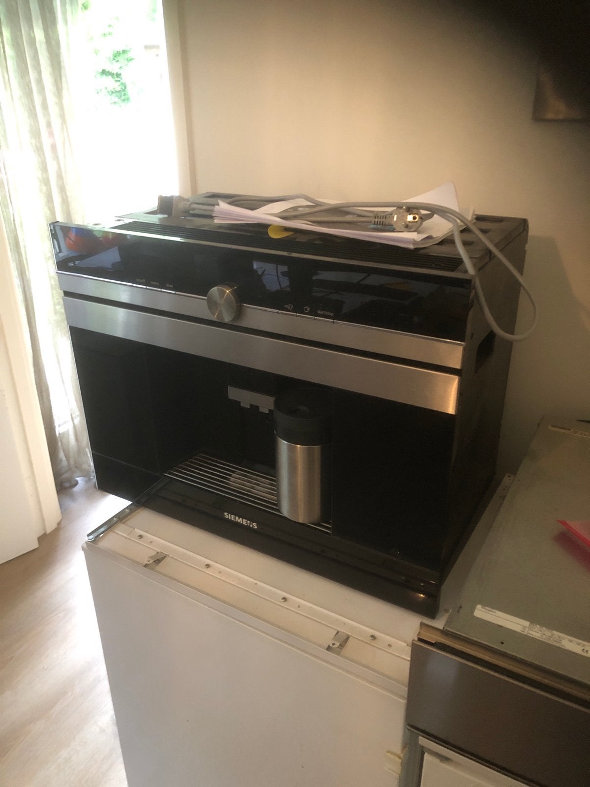 Siemens inbouw koffiezetapparaat met defecte bonenmaler, Witgoed en Apparatuur, Koffiezetapparaten, Ophalen, Niet werkend, Koffiemachine