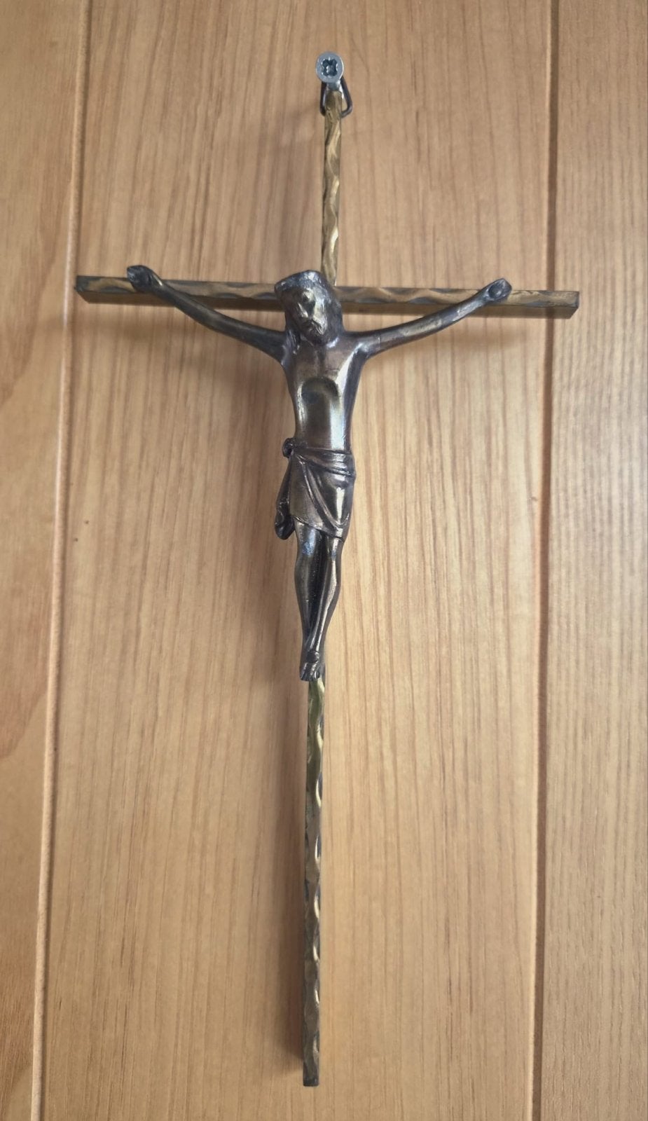 Bronzen kruisbeeld met corpus, 25x13cm, Antiek en Kunst, Ophalen of Verzenden