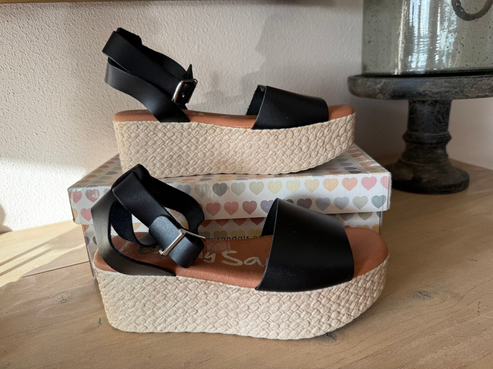 Mooie sandalen van Oh my sandals in maat 37, Verzenden, Zwart, Nieuw, Sandalen of Muiltjes
