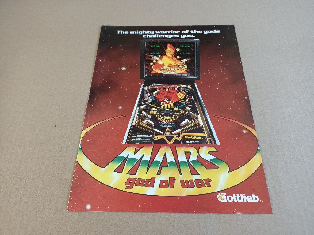Flyer/ Folder: Gottlieb Mars God Of War (1981) Flipperkast, Verzamelen, Verzenden, Gebruikt, Elektronisch, Flipperkast